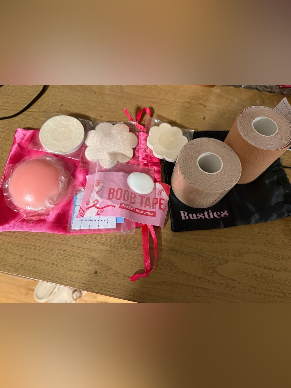 Bustiez Nude Boob Tape & Pastie Set - Nude/Pink